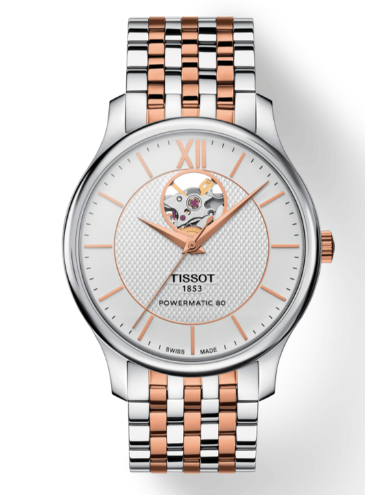 Tissot Tradition Powermatic 80 Open Heart Watch For Men - T063.907.22.038.01