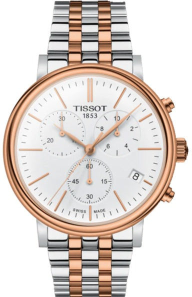 Tissot Carson Premium Chronograph White Dial Watch For Men - T122.417.22.011.00