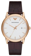 Emporio Armani Luigi White Dial Brown Leather Strap Watch For Men - AR2502