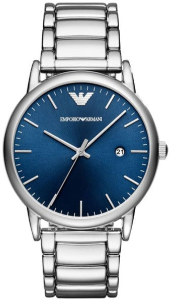 Emporio Armani Luigi Blue Dial Silver Stainless Steel Watch For Men - AR11089