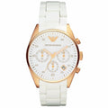 Emporio Armani Sportivo Silver Dial White Silicone Strap Watch For Women - AR5920