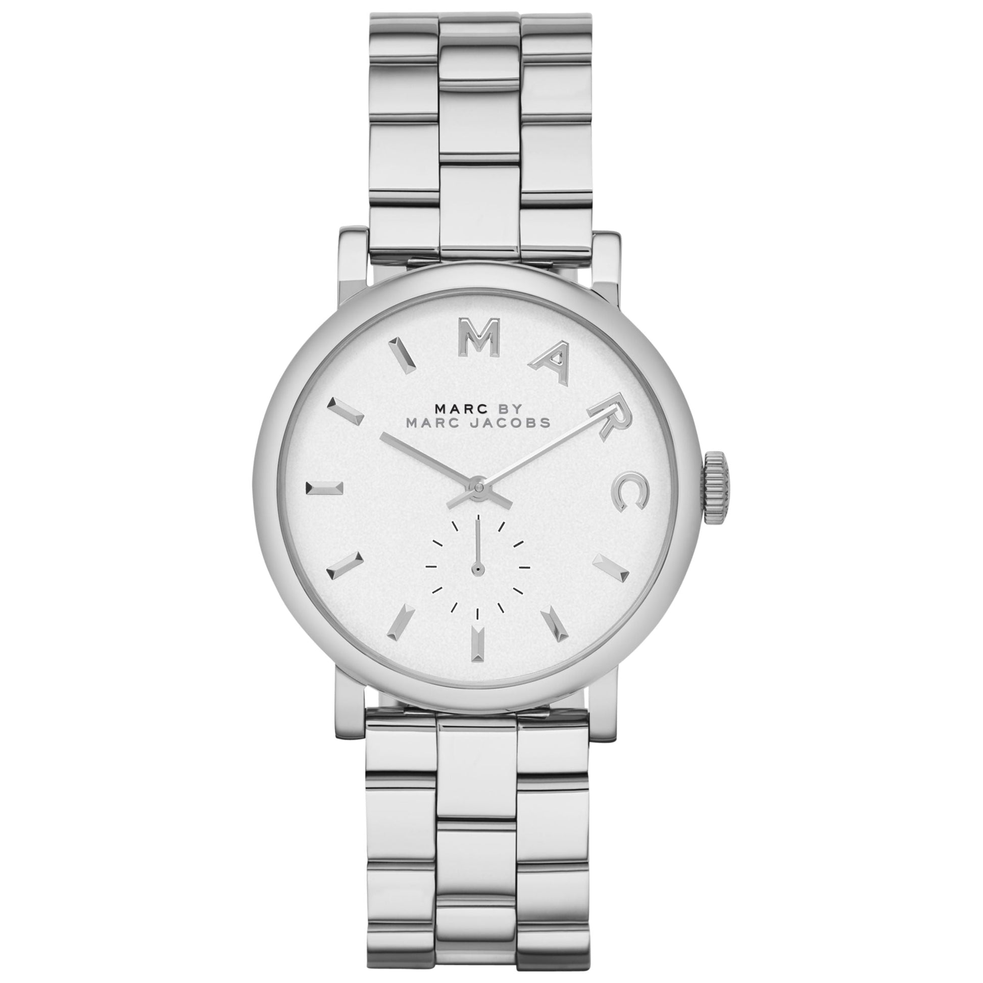 Marc Jacobs Baker White Dial Silver Stainless Steel Strap Watch for Women - MBM3242