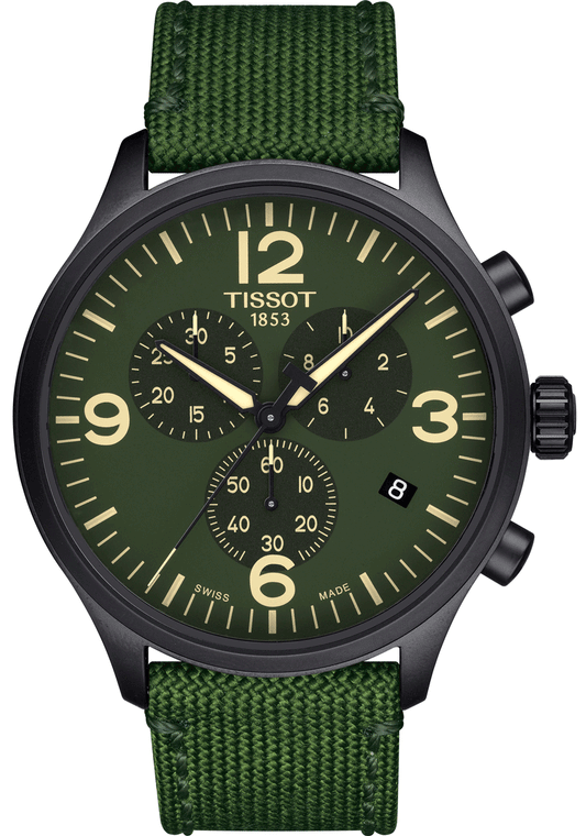 Tissot Chrono XL 45mm Green Dial Watch For Men - T116.617.37.097.00