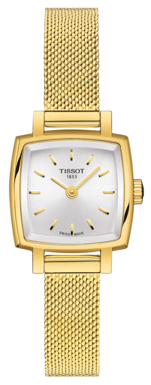 Tissot Lovely Square Gold Mesh Bracelet Watch For Women - T058.109.33.031.00