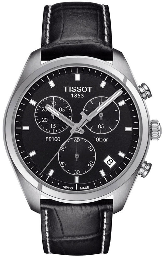 Tissot PR 100 Black Chronograph Watch For Men - T101.417.16.051.00