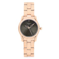 Tissot T Wave Anthracite Dial Rose Gold Steel Strap Watch For Women - T112.210.33.061.00