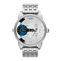 Diesel Mini Daddy Dual Time Silver Dial Stainless Steel Watch For Men - DZ7305