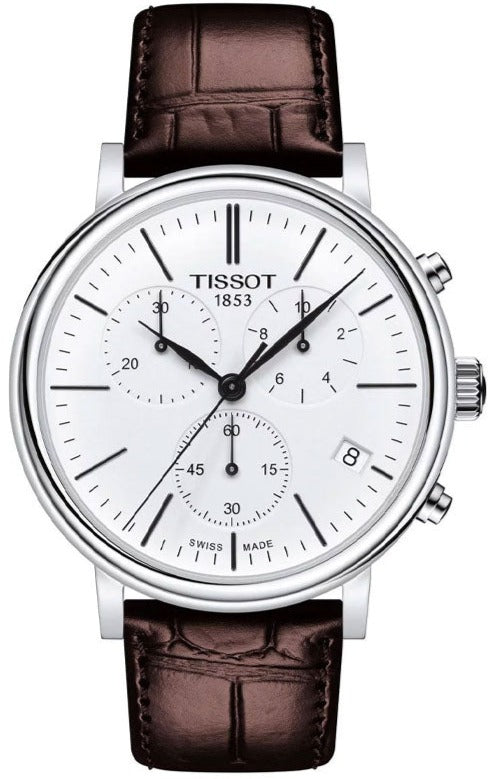 Tissot Carson Premium Chronograph Quartz White Dial Watch For Men - T122.417.16.011.00