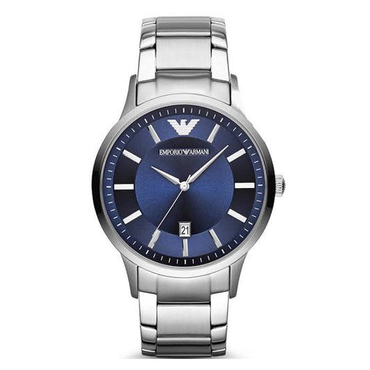 Emporio Armani Renato Blue Dial Silver Stainless Steel Strap Watch For Men - AR2477