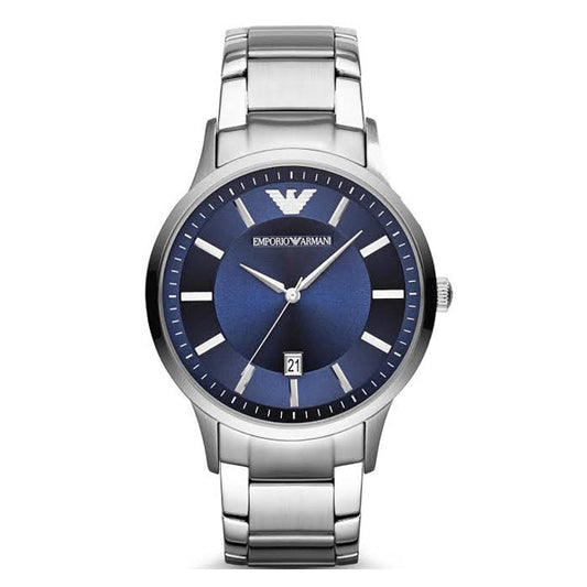 Emporio Armani Renato Blue Dial Silver Steel Strap Watch For Men - AR2477