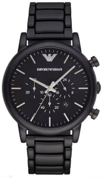 Emporio Armani Luigi Chronograph Black Dial Black Stainless Steel Watch For Men - AR1895