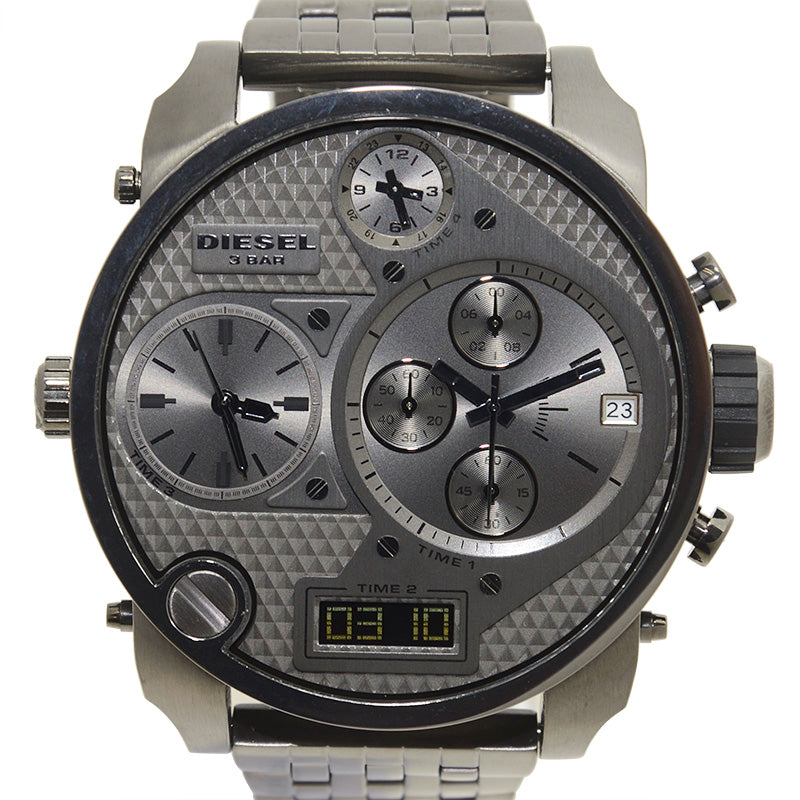 Diesel Mr Daddy 1.0 Gray Dial Gray Stainless Steel Watch For Men - DZ7247