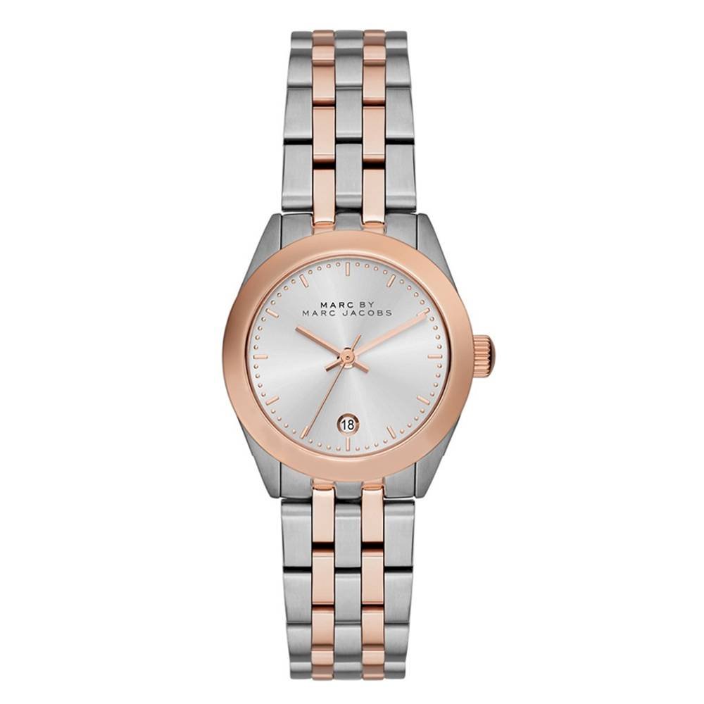 Marc Jacobs Peeker Silver Dial Two Tone Stainless Steel Strap Watch for Women - MBM3375