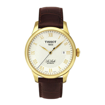 Tissot Le Locle Automatic Ivory Dial Brown Leather Strap Watch For Men - T41.5.413.73