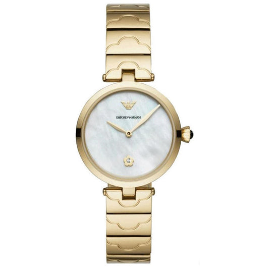 Emporio Armani Arianna Mother of Pearl Dial Gold Stainless Steel Watch For Women - AR11198