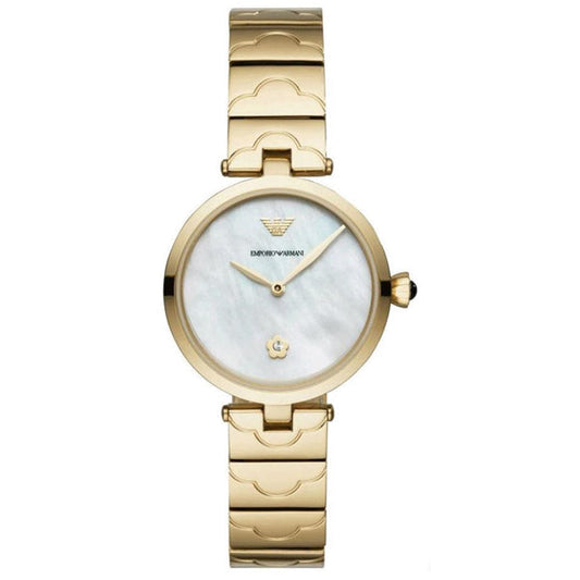 Emporio Armani Arianna Mother of Pearl Dial Gold  Steel Strap Watch For Women - AR11198