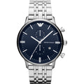 Emporio Armani Gianni Chronograph Blue Dial Silver Steel Strap Watch For Men - AR80013