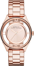 Marc Jacobs Tether Rose Gold Transparent Dial Stainless Steel Strap Watch for Women - MBM3414