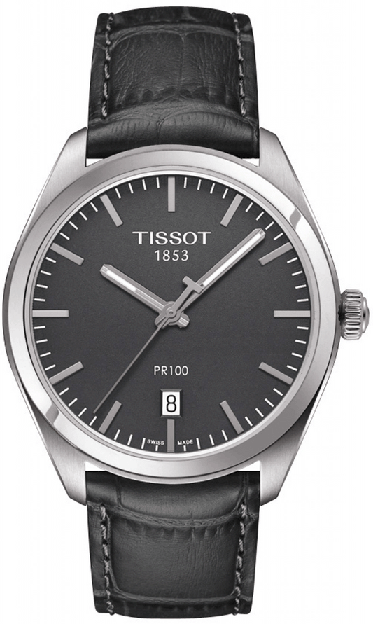 Tissot PR 100 Quartz Leather Strap Watch For Men - T101.410.16.441.00