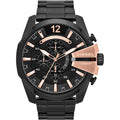 Diesel Mega Chief Black Dial Black Stainless Steel Watch For Men - DZ4309