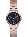 Marc Jacobs Baker Navy Blue Dial Rose Gold Stainless Steel Strap Watch for Women - MBM3332