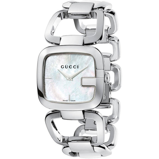 Gucci G-Classic Mother of Pearl Dial Silver Steel Strap Watch For Women - YA125404
