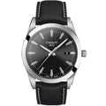 Tissot Gentleman Analog Black Dial Black Leather Strap Watch For Men - T127.410.16.051.00