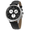 Hugo Boss Companion Black Dial Black Leather Strap Watch for Men - 1513543