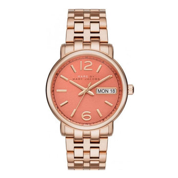 Marc Jacobs Marc Fergus Orange Dial Rose Gold Stainless Steel Strap Watch for Women - MBM8648