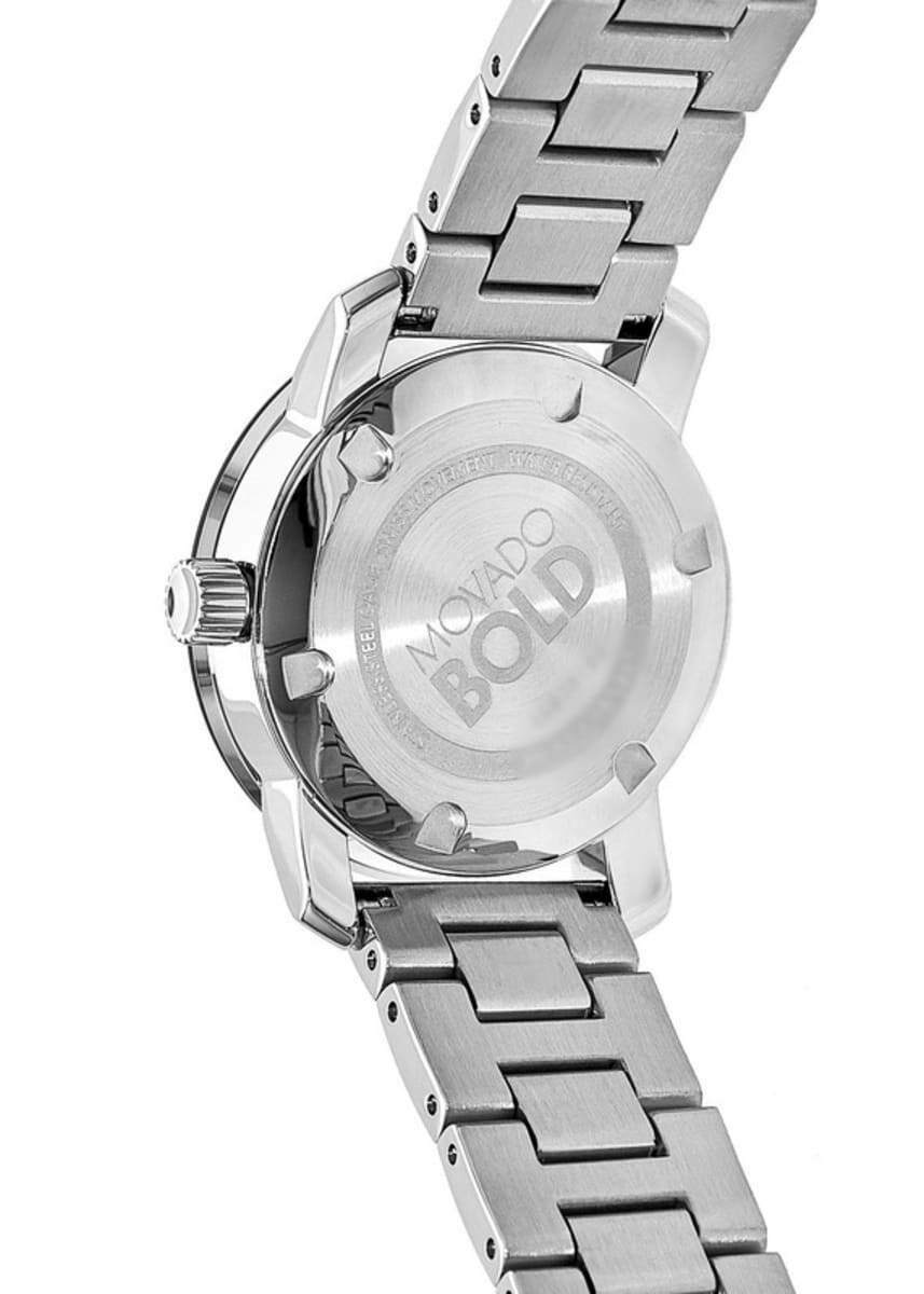 Movado Bold Crystal Dot Silver Dial Silver Steel Strap Watch For Women - 3600334