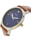 Fossil The Minimalist 3H Blue Dial Brown Leather Strap Watch for Men - FS5499