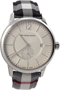 Burberry The Classic Silver Dial Horseferry Black Leather Strap Watch for Men - BU10002