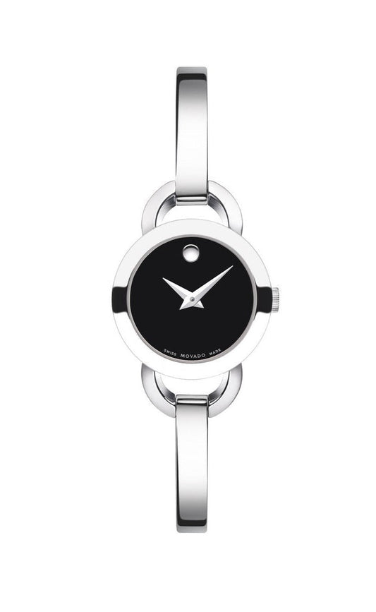 Movado Rondiro 22mm Round Silver Bracelet Watch For Women - 0606796