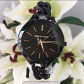 Michael Kors Slim Runway Black Dial Black Steel Strap Watch for Women - MK3317