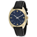 Gucci GG2570 Black Dial Black Leather Strap Watch For Women - YA142408