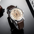 Emporio Armani Luigi Meccanico Brown Dial Brown Leather Strap Watch For Men - AR1982