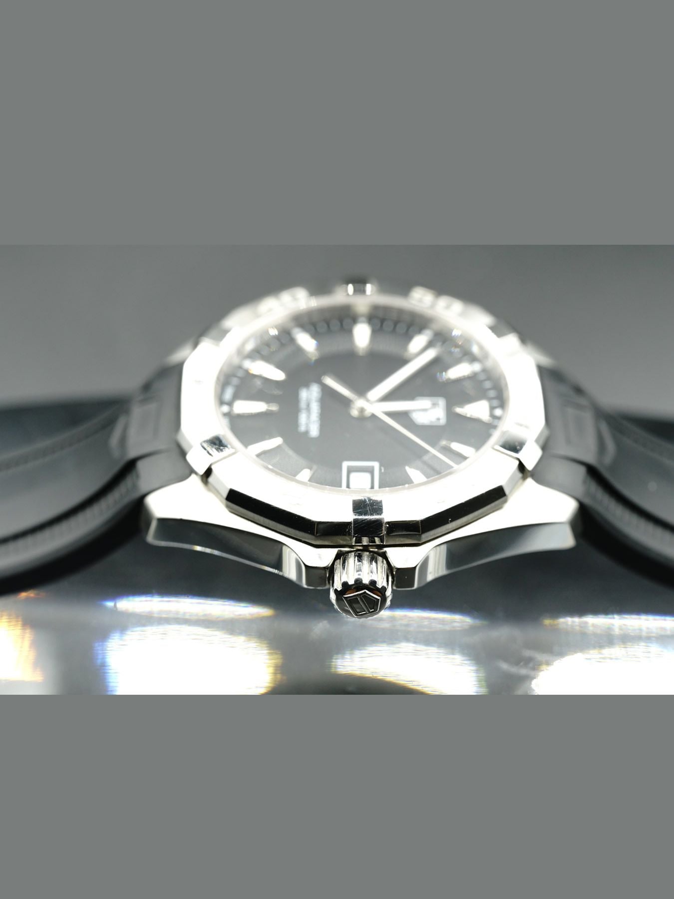 Tag Heuer Aquaracer Automatic Caliber 5 Black Dial Black Rubber Strap Watch for Men - WAY2110.FT8021