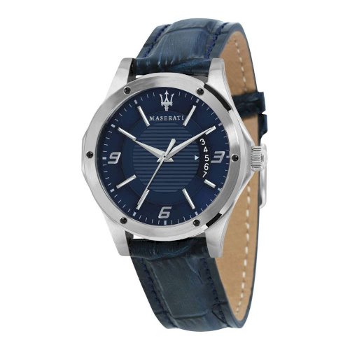 Maserati Circuito Blue Dial Blue Leather Strap Watch For Men - R8851127003