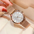 Calvin Klein Minimal White Dial Rose Gold Mesh Bracelet Watch for Women - K3M22Y2X