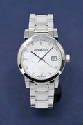 Burberry The City Diamonds Silver Dial Silver Steel Strap Watch for Women - BU9125