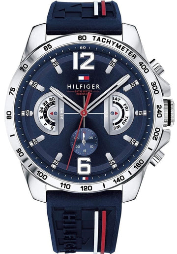 Tommy Hilfiger Decker Blue Dial Blue Rubber Strap Watch for Men - 1791476