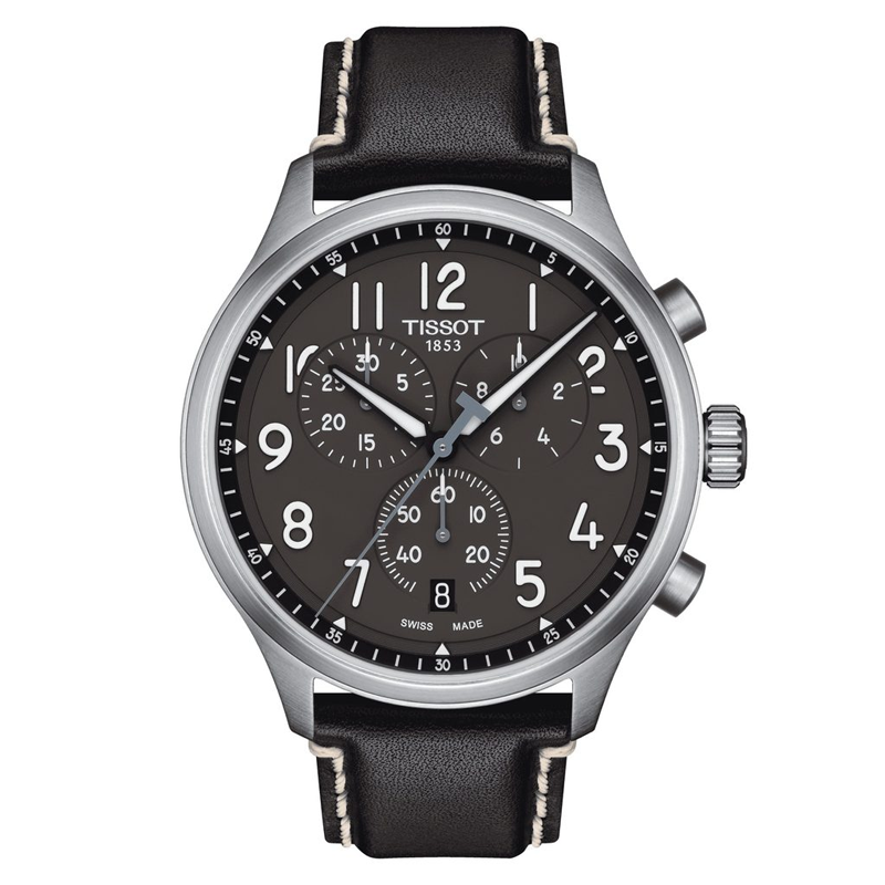 Tissot Chrono XL Vintage Chronograph Black Dial Black Leather Strap Watch For Men - T116.617.16.062.00