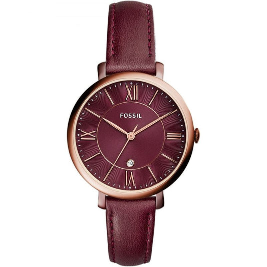 Fossil Jacqueline Purple Dial Purple Leather Strap Watch for Women  - ES4099