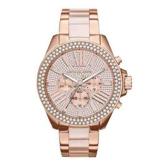 Michael Kors Wren Rose Gold Dial Rose Gold Steel Strap Watch for Women - MK6096