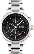 Hugo Boss Grand Prix Black Dial Two Tone Steel Strap Watch for Men - 1513473