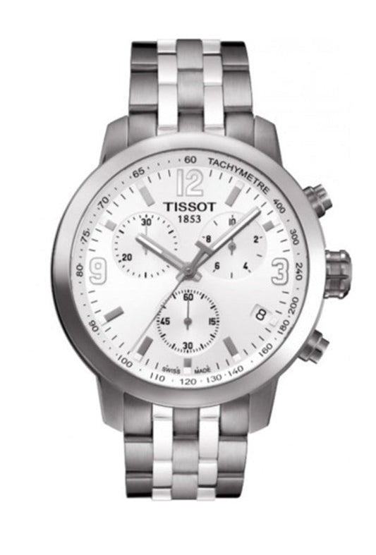 Tissot PRC 200 Chronograph Quartz White Dial Watch For Men - T055.417.11.017.00