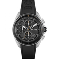 Hugo Boss Volane Chronograph Grey Dial Black Silicone Strap Watch for Men - 1513953