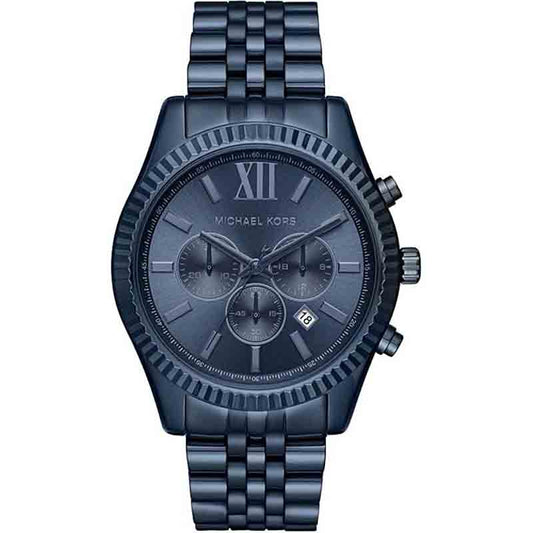 Michael Kors Lexington Chronograph Blue Dial Blue Steel Strap Watch for Men - MK8480