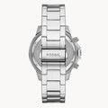 Fossil Bannon Multifunction Chronograph Silver Dial Silver Steel Strap Watch for Men - BQ2490