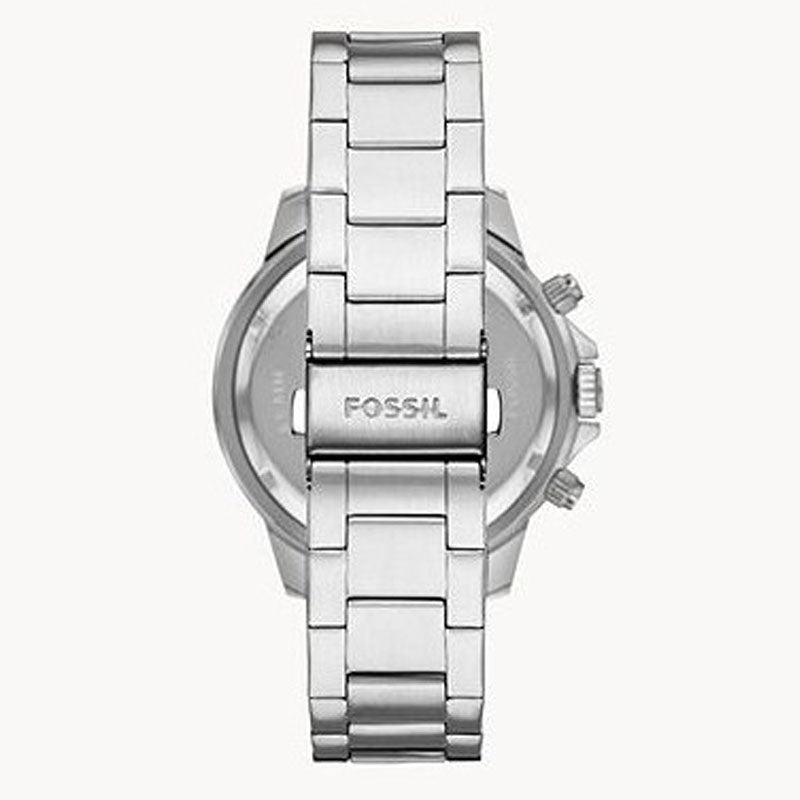 Fossil Bannon Multifunction Chronograph Silver Dial Silver Steel Strap Watch for Men - BQ2490